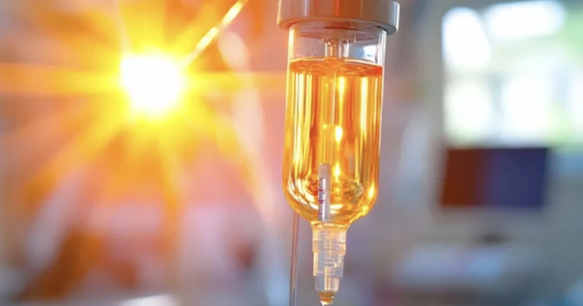 Client receiving a High-C vitamin C IV for immune support at iCRYO Grosse Pointe