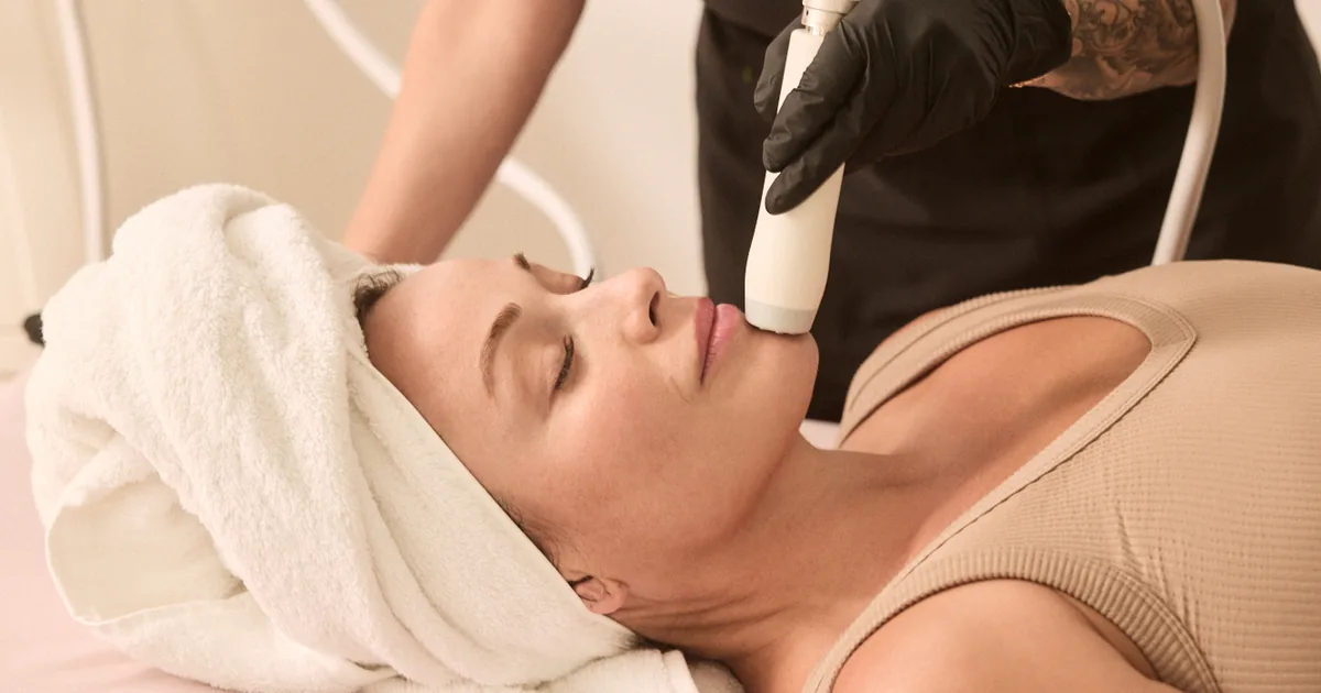 Client consultation for the T-Shape 2 Facial at iCRYO Grosse Pointe, MI